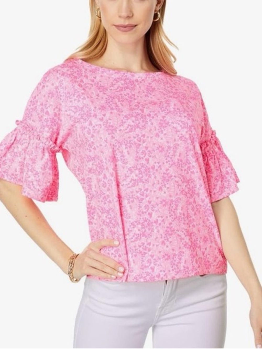 Lilly Pulitzer Ziva Top in Pink Shady Invest a Gator
